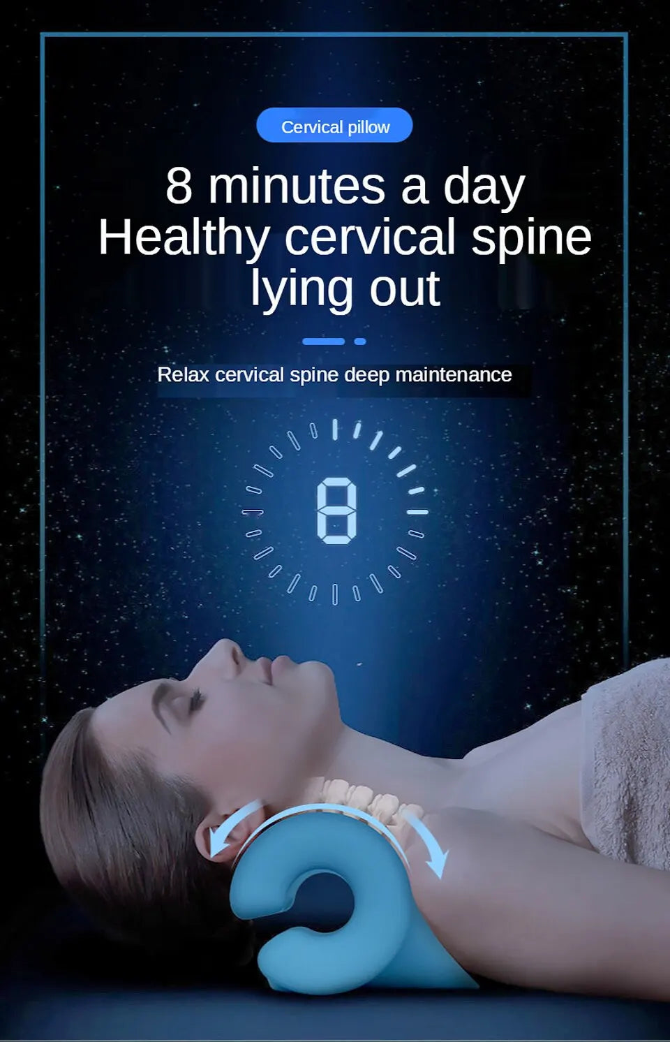 Neck Shoulder Stretcher Relaxer Cervical Chiropractic Traction Device Pillow For Side Back Stomach Sleeper Remedial Pillows