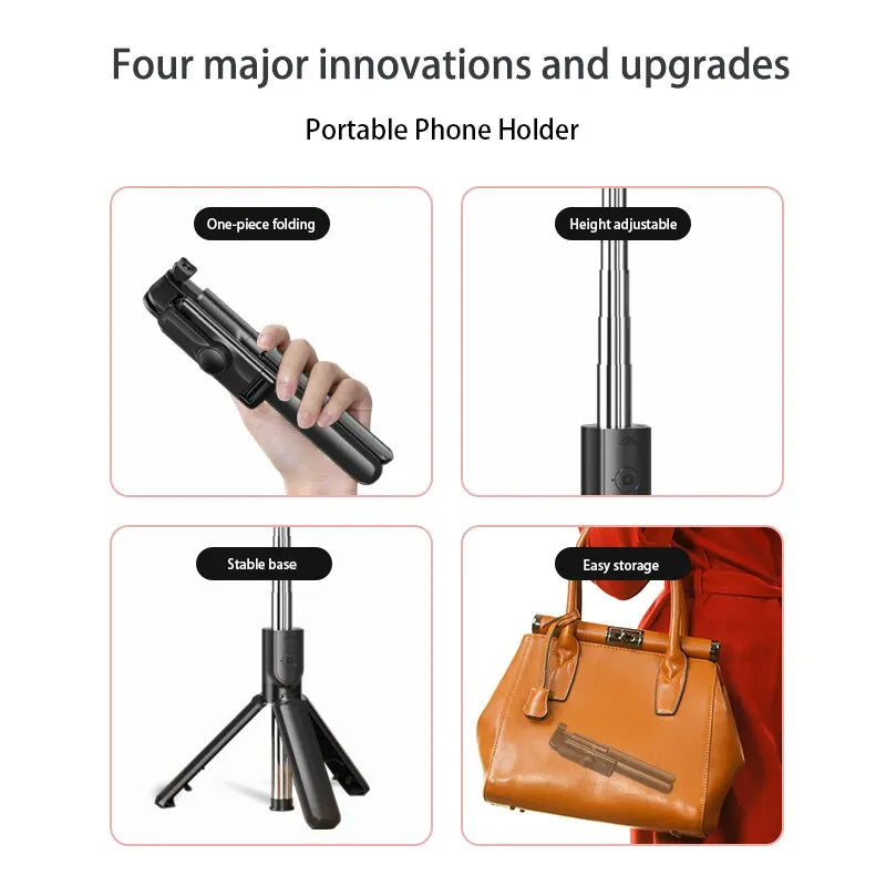 Bluetooth Wireless with Remote Control Selfie Stick Mini Tripod Extendable Monopod Remote Shutter For iPhone Samsung Xiaomi Phone Holder Accessories Electronic Supplies
