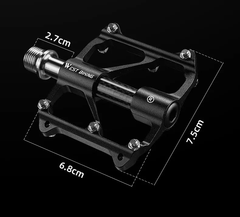 NEW Arrivals 3 Colors MTB Titanium Shaft Pedal Ultralight Mountain Bicycle Carbon Fiber Pedal 3 Bearings Road Bike Professional Pedal Anti-Slip Racing Cycling Pedals.