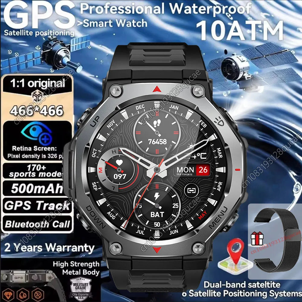 NEW Arrivals GPS Smart Watch 15 Languages 5 ATM Waterproof Built-In Dual-Band GNSS GPS Military Swimming Sport Smartwatch Men New For T-Rex 3 Ultra Kt85 Watch Sports Supplies
