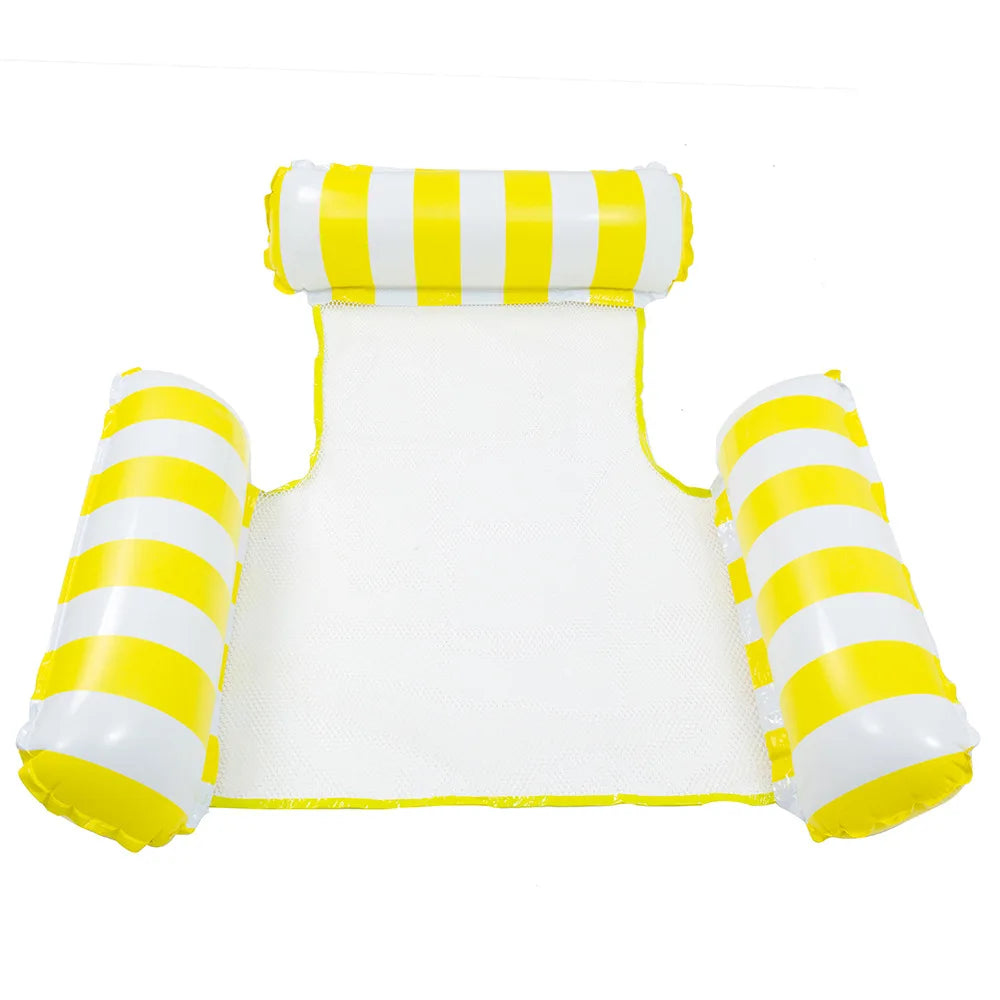 NEW Arrivals 2PCS Set 10 Colors/Styles Summer Pool Float Mat - Striped Inflatable Lounge Chair & Hammock for Adults Kids Water Sports Toys Home Swimming Pool Beach Inflatable Mattress