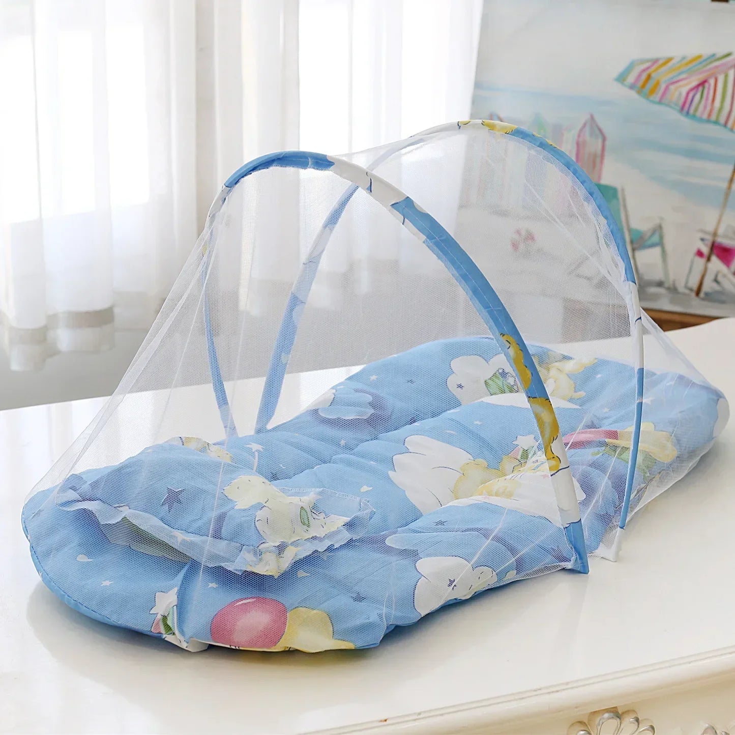 NEW Arrivals 0-3Years 6 Colors Portable Foldable Baby Netting Newborn Sleep Bed Travel Baby Mosquito Nets Travel Bed Netting Play Tent Children Mosquito Insects Flies Protection Net