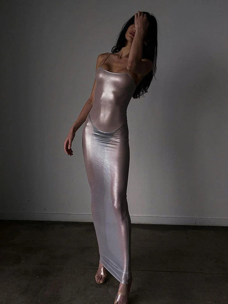 NEW Arrivals Sexy See Through Maxi Dress Women Sexy Strappy Dresses Body-Shaping Female Stunning Hipster Spring Summer Evening Beach Party Night Club Outfits Maxi Dress