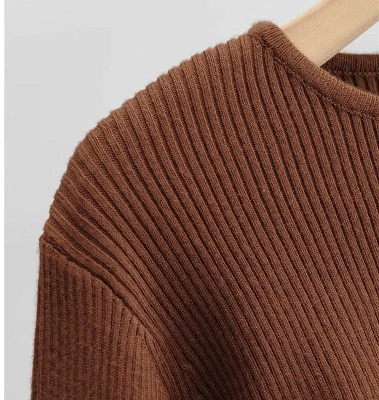 NEW Arrivals Y2K Aesthetic Clothes O-Neck Black White Sexy Harajuku Knitted T-Shirt Women Long Sleeve Crop Top Spring Autumn Summer Girls Sexy Streetwear Clothes