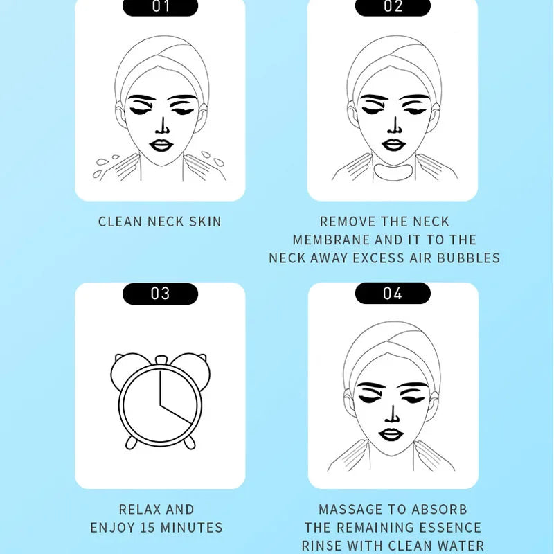 NEW 10PCS Set Korean Hyaluronic Acid Neck Mask Collagen Firming Neck Masks Nourishing Brighten Moisturizing Necks Women Beauty Korean Skin Care Products