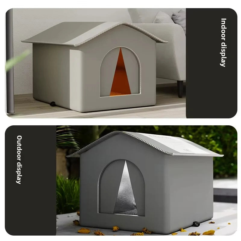 NEW Arrivals Cat House Waterproof Outdoor Winter Warm Pet Cave Sleeping Beds Shelter Tent Foldable Small Dog Puppy Supplies Universal Four Seasons Pets Accessories