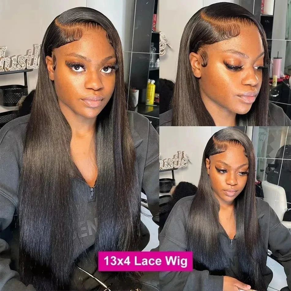 NEW Arrivals From Brazil 22-34Inches 200 Density 13x6 HD Transparent Human Hair Lace Frontal Wig 13x4 HD Bone Straight Lace Front Wig 4x4 360 Pre Plucked Lace Wigs Women Hair Care Accessories
