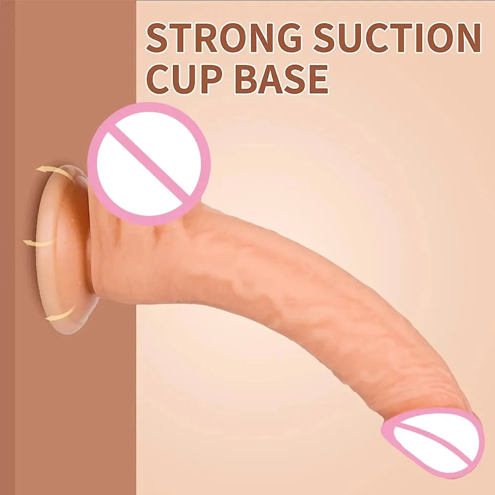 7.1 Inch Realistic Dildo Feels Like Skin Body-Safe Material G Spot Stimulator Dildos with Strong Suction Cup Sex Toys for Women