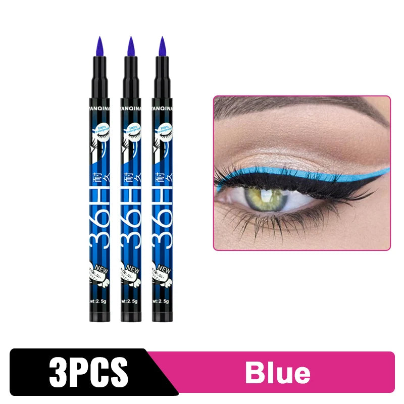 Liquid Eyeliner Quick-Dry Waterproof Eyeliner Pencil 36H Long-Lasting Black Liquid Eye Liner Pen Makeup Cosmetics Tool Beauty