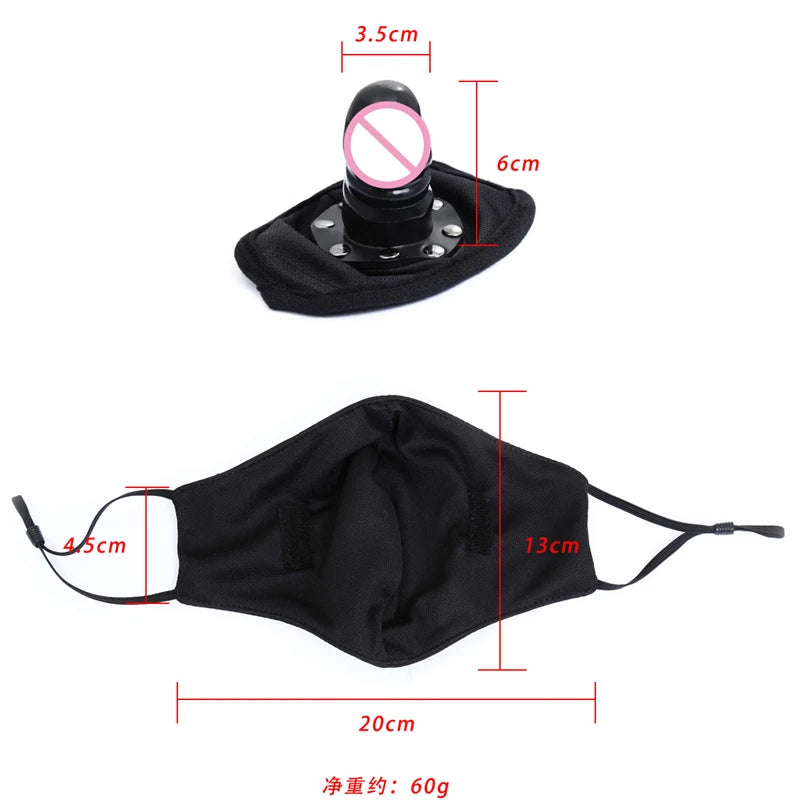 Adult Mask Gag Adult Game BDSM Bondage Harness Gag in Mouth Mask with Ball Mouth Gag Silicone Dildo Penis Plug Sex Toys for Couples