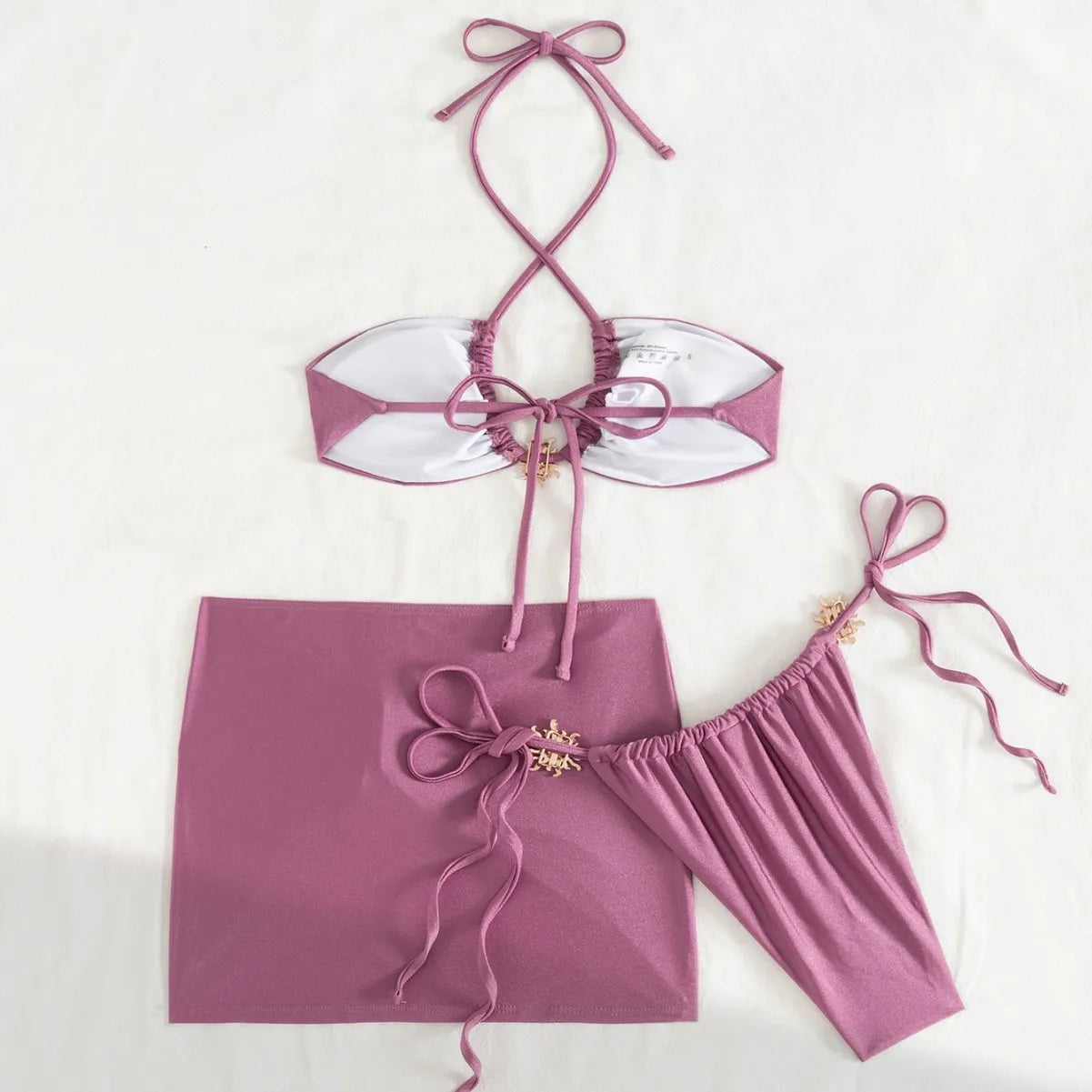 NEW 3PCS Set 3 Colors Micro Bikini Set with Mini Skirt Women Swimsuit Swimwear Sexy Bikini Push Up Beachwear Bathing Suit Biquini Female Sexy Summer Swimwear Suits