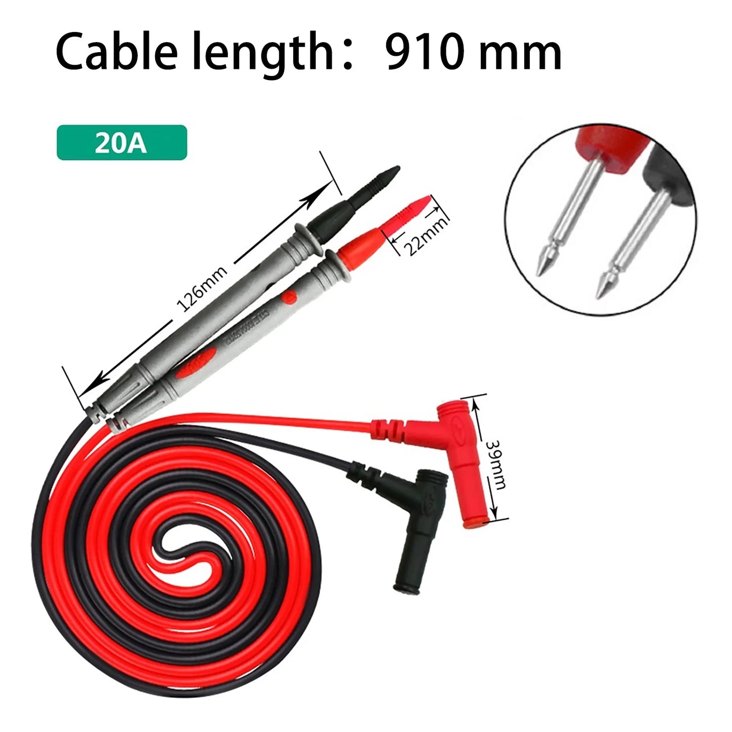NEW Arrivals 20A 1000V Multimeter Test Heads Needle Pin Digital Multi Meter Head Wire Pen Cable Kit Multimeter Voltmeter Silicone Tester Kit