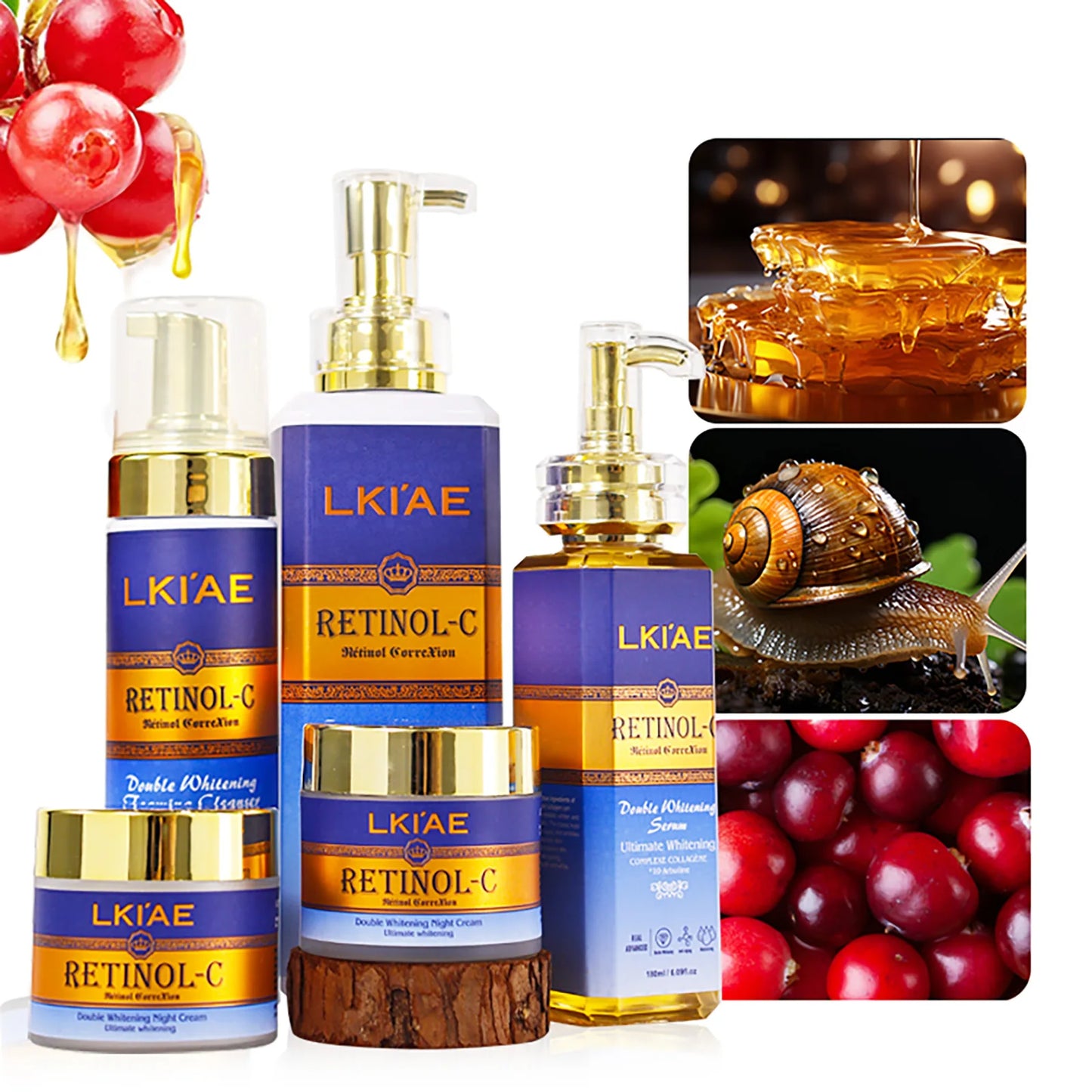 NEW Arrivals 5PCS Set Korean Set Retinol Natural Carrot Oil Shea Butter Facial Deep Cleanser Set Lightening Full Body Korean Cosmetic Set Korean Skin Care Products