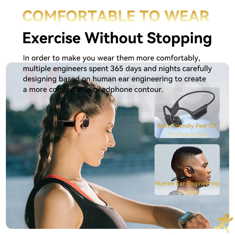 Original Bone Conduction Wireless Headphone IPX8 with Microphone Waterproof Swimming Cycling Running Headset Bluetooth 5.4 32GB RAM MP3 Player HIFI Music Outdoor Sports Products Earphones Supplies