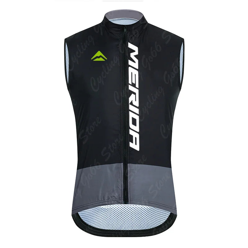 NEW Arrivals S-3XL Plus Size Original Merida Men's Bicycle Vest MTB Bicycle Vest Road Bicycle Windproof Vest Sleeveless Lightweight Breathable Cycling Jacket Cycling Apparel Accessories Sports Clothing Supplies