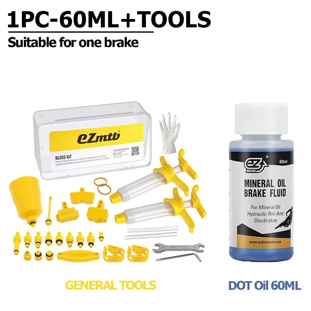 NEW Bicycle Brake Mineral Oil, Bicycle Hydraulic Disc Brake Oil Bleed Kit ,Mineral Oil Shimano MTB Road Racing Bike Brake Repair Tools Set Bicycle Parts Spares Accessories