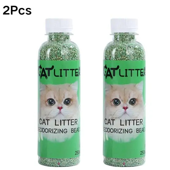 NEW 2PCS Set Cat Litter Deodorant Beads Efficient Deodorization Lasting Freshness Low Dust sanitary Cat Litter Deodorizing Beads Cats Hygiene Accessories Pets Supplies