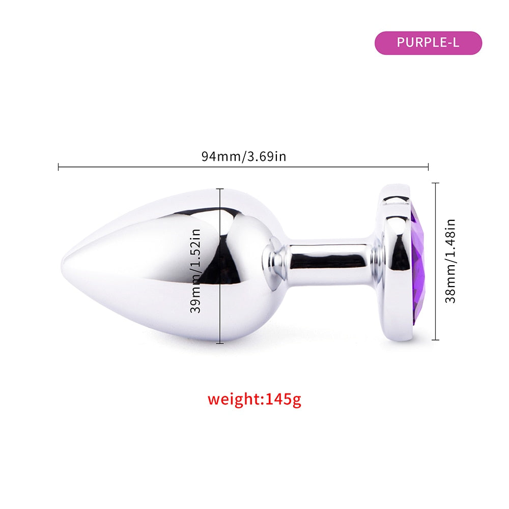 3 Sizes Anal Plug Mini Heart Smooth Metal Stainless Steel Crystal Butt Plug Stimulator Smaller Anal Sex Toys For Men Women Anus