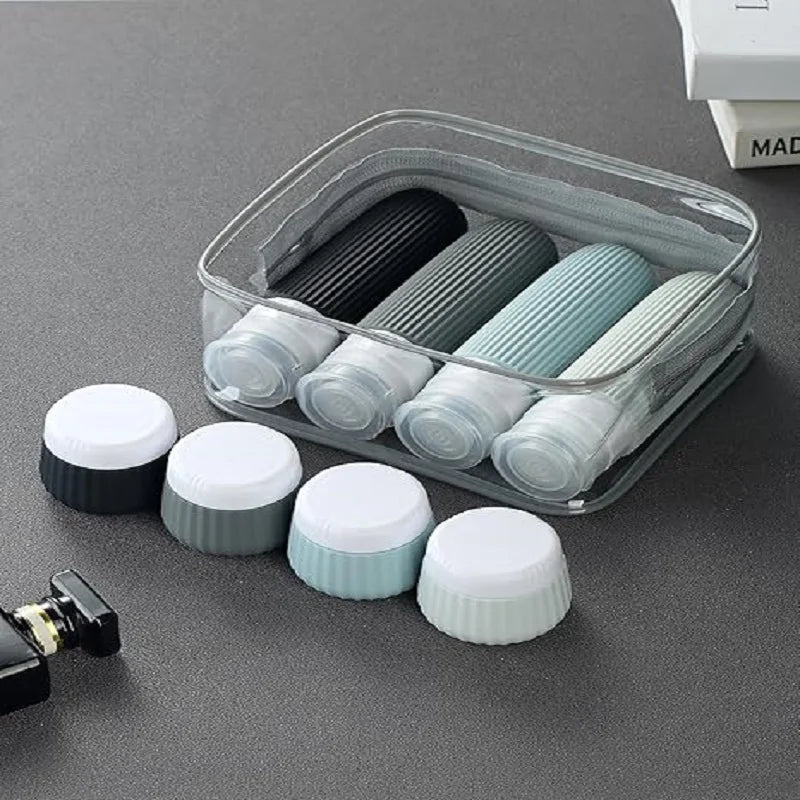 NEW Arrivals 8PCS Set 7 Colors Liquid Bottles, TSA Approval, BPA Not Included, 3 OZ Leak-Proof and Squeezable Silicone Bottles, Refillable Travel Airport Ship Accessories, Suitable for Shampoo and Shower Gel Essentials
