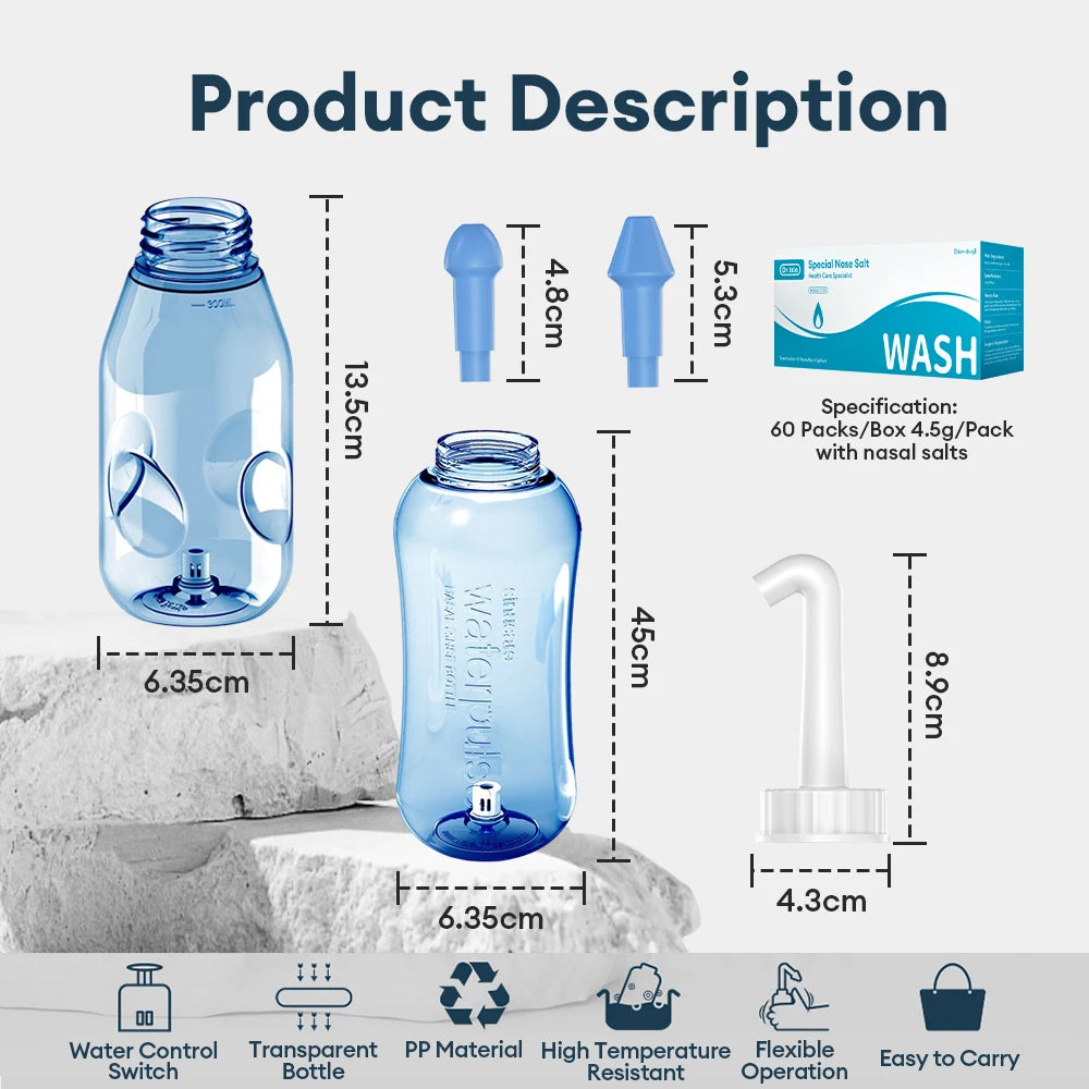 Dr.isla 330ML Nasal irrigator Nasal Rinse Bottle Nasal Wash Cleaner Nose Protector Avoid Allergic Rhinitis Adults Children Neti