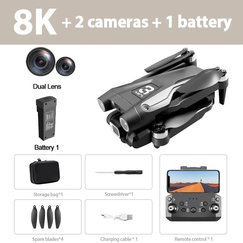 NEW Arrivals 3000M 2 Cameras + Battery Set Xiaomi Mijia Z908 Pro /MAX 8K Professional Camera Drone ESC Professional 4K Drone Optical Flow Localization 3sided Obstacle Avoidance Quadcopter Drone