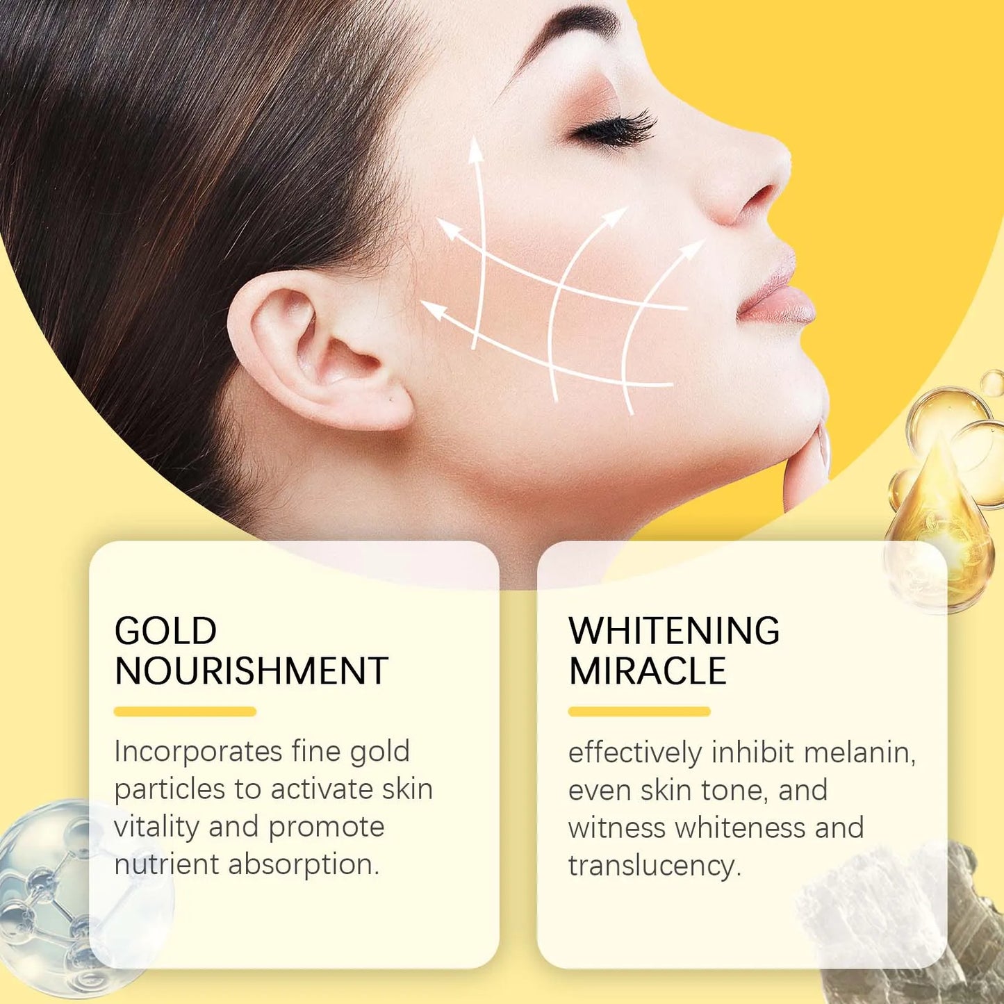 NEW Arrivals 3PCS Set Korean 24K Gold Sleeping Masks Moisturizing Shrinkage Pore Lift Firm Fade Fine Lines Niacinamide Brightening Facial Skin Facial Masks