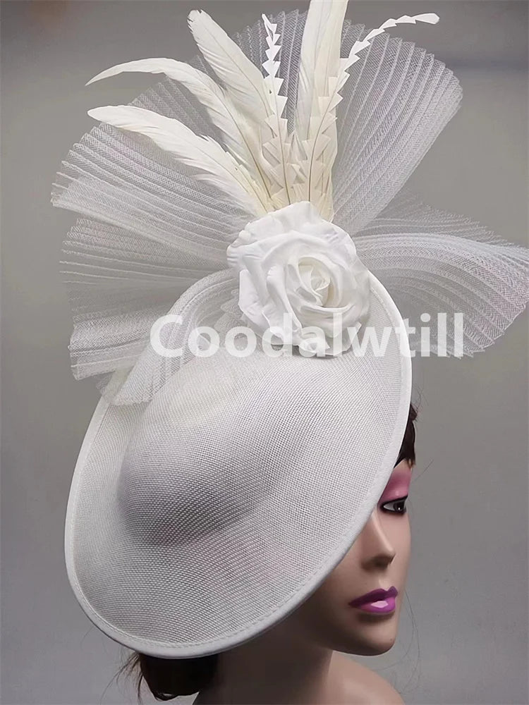 NEW Arrivals 15 Colors/Patterns Luxury Elegant Flower Fascinator Pillbox Cap Wedding Women Fascinator Hat Headband Kentucky Derby Ladies Millinery Cap Mesh Bride Hats