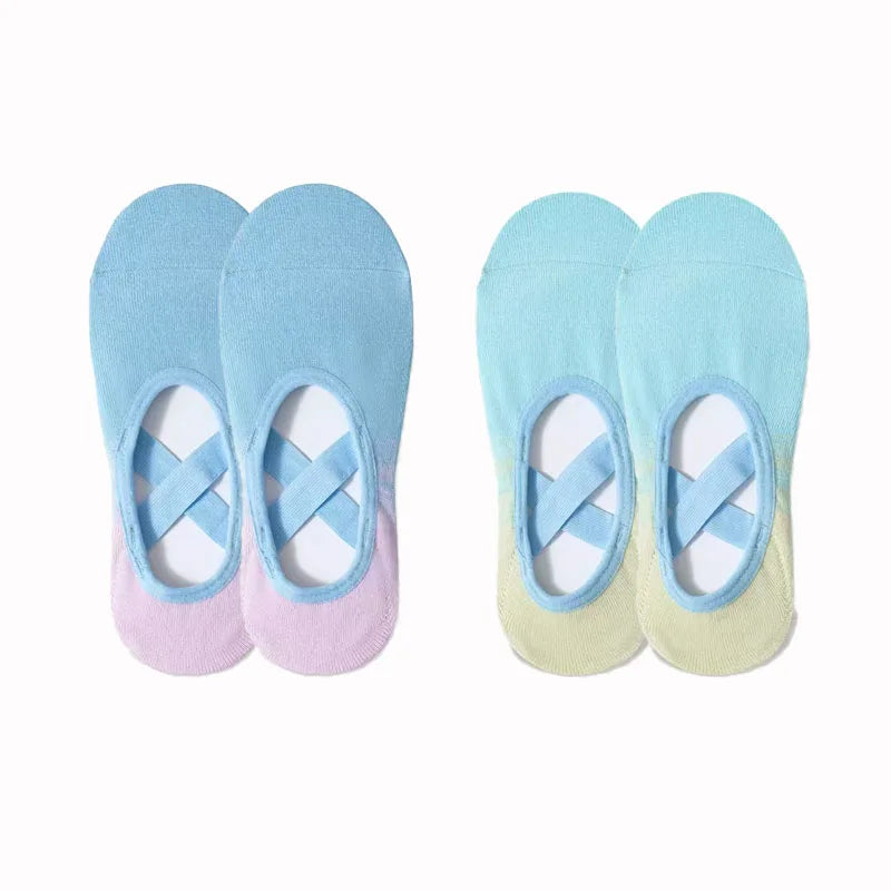 NEW Arrivals 4 Pairs Women Fitness Dancing Yoga Professional Non-Slip Silicone Non-Slip Silicone Socks Gym Home Fitness Footwear Breathable Soft Yoga Socks Ladies Sports Apparel Accessories