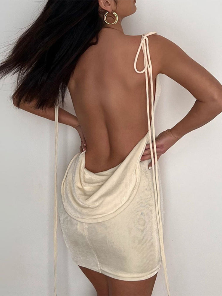 NEW Arrivals Red/Apricot Color Sexy Back Deep Open Backless Slim Velvet Spring Dress Women Long Spaghetti Shoulder Strap Skinny Summer Mini Dress Elegant Evening Beach Party Night Club Dress