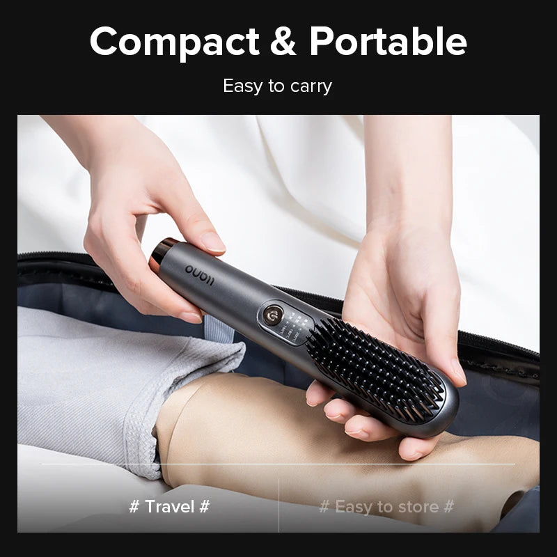 Llano SZ05 Wireless Straight Hair Comb Negative Ion Fluffy and Non Damaging Short Hair Styling Tool Dual Purpose Mini Portable