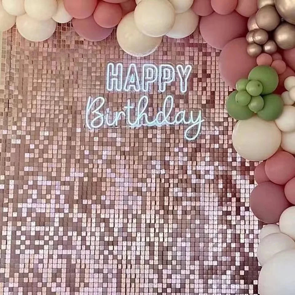 90x180cm Shimmer Wall Backdrop Matte rose gold Sequin Shimer Wall Panels for Birthday Party Wedding Marriage Decorations