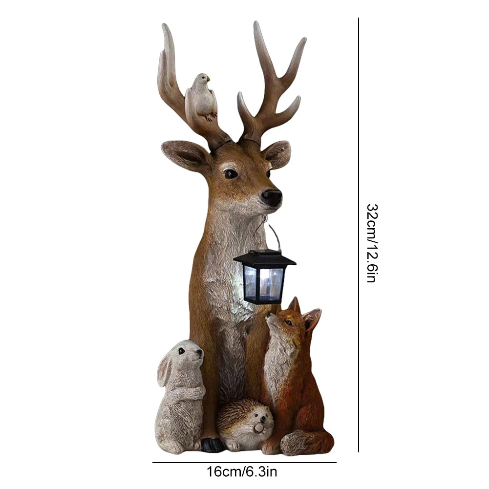 NEW Arrivals Solar Christmas Deer Decoration Light LED Reindeer Elk Luminous Sculptures Garden Lawn Outdoor Garden Courtyard Lawn Christmas Ornaments New Year Eve Decor Accessories Set Supplies