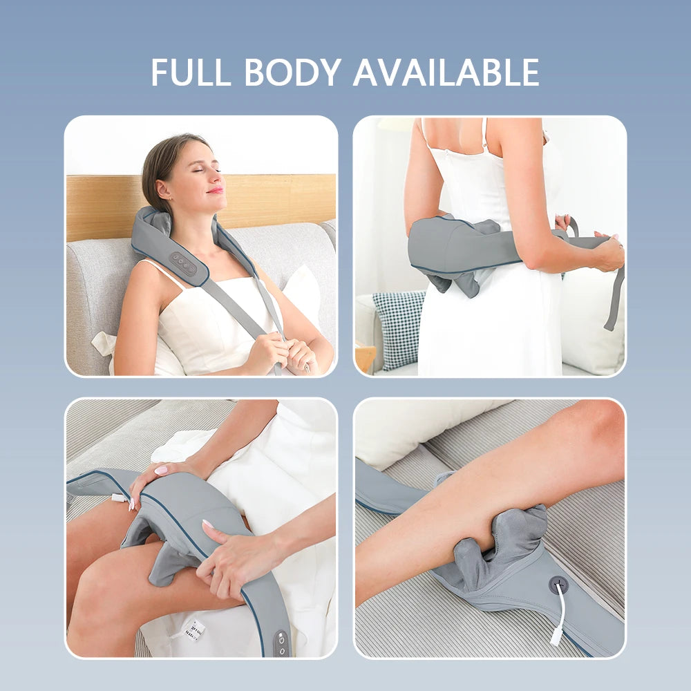 NEW Arrivals 20-26W Neck And Shoulder Massager Wireless Shoulder And Back Kneading Massage Shawl Trapezius Neck Cervical Massager Home Office Massage Relaxation Accessories Health Care Supplies