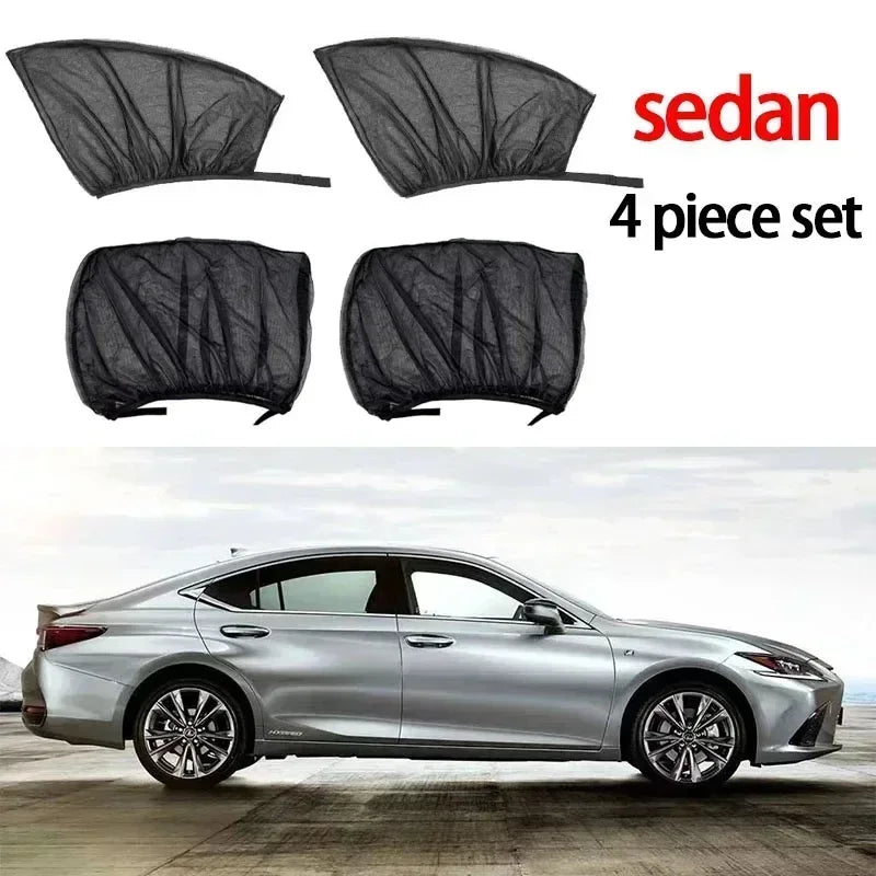 NEW Arrivals 4PCS Set Car Mosquito Screen, Window Mesh, Car Window Mosquito Net, Mosquito Proof Car insect Proof Glass Sunshade Curtains Accessories
