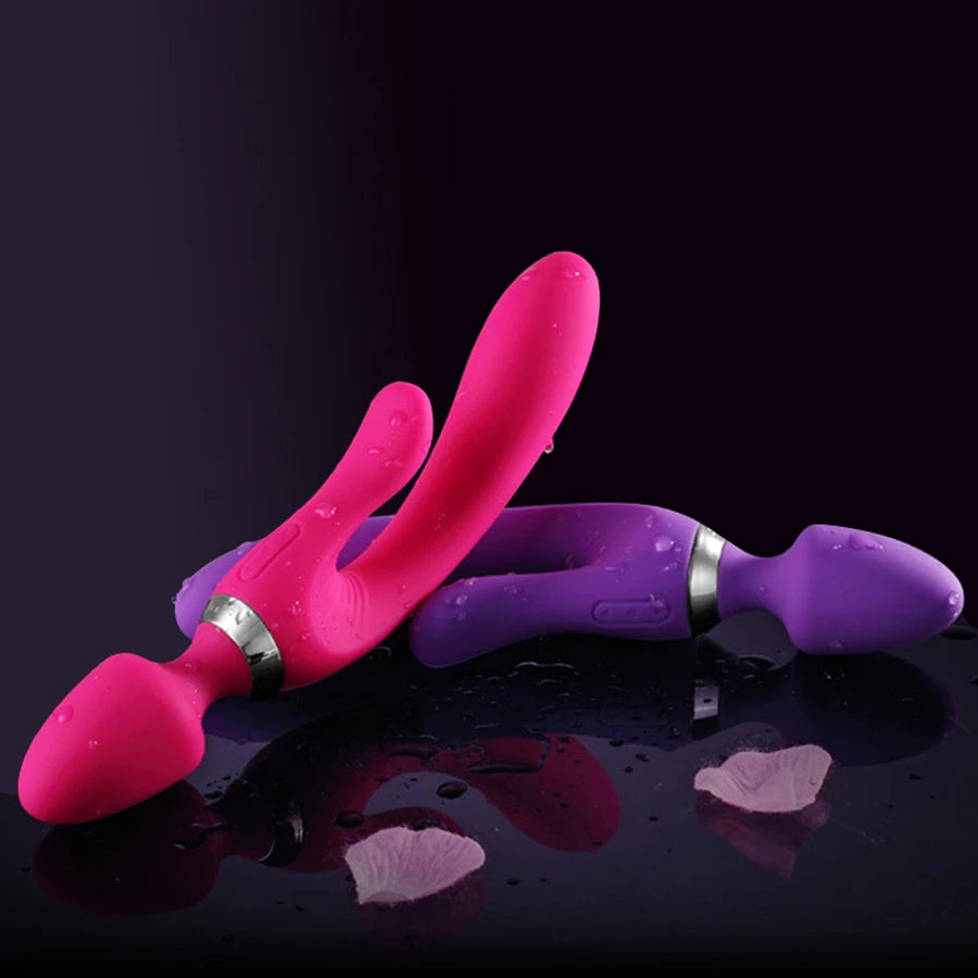10 Speeds Powerful Vibrator Female Magic Wand Massager G Spot Clitoris Stimulator Dual motor Vibrator Sex Toys for Women Adult