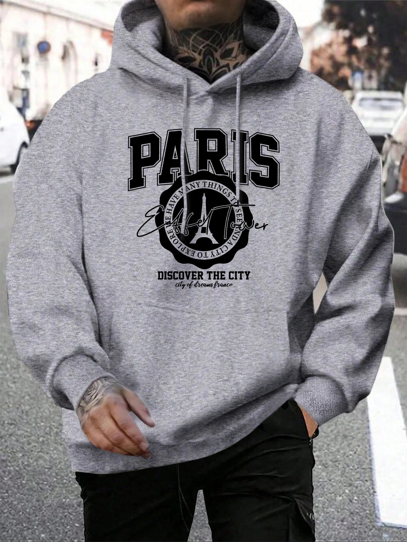 NEW Arrivals S-2XL (Asian Size) 5 Colors Whiskey Castle Print Men's Hoodies Fashion Fur-Liner Hoodie Warm Fleece Hoody Man Autumn High Quality Clothes Casual Fashion Clothing Products