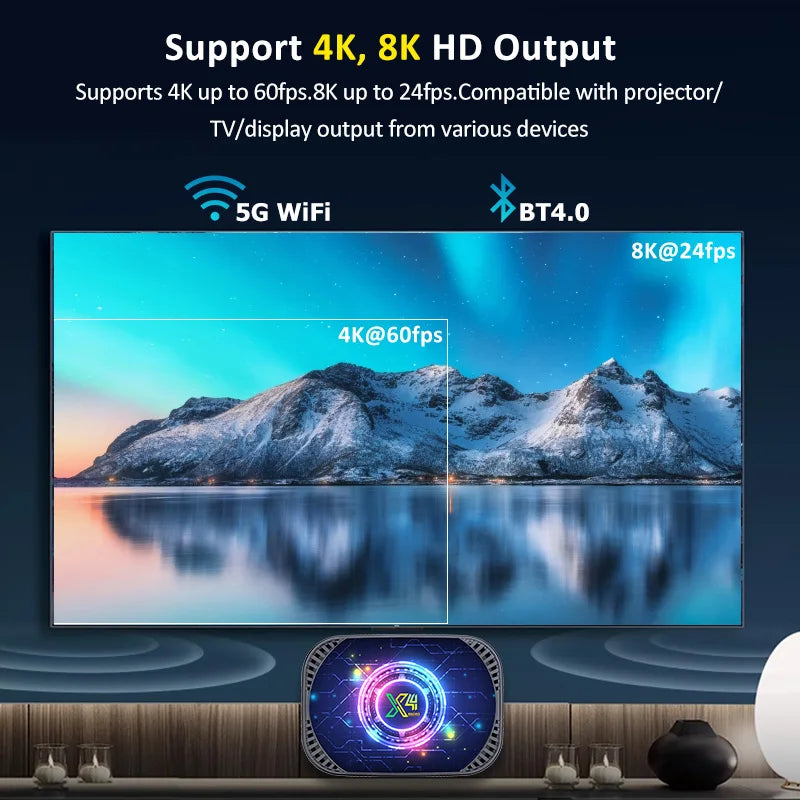 X4 Mini Classic Retro Super Console S905X4 Android Bluetooth 11 EE4.6 System with 58-000 75.000 90000+ Game 80+Emulators 4K/8K HD TV Box Computer Gaming Console Set Electronics Supplies