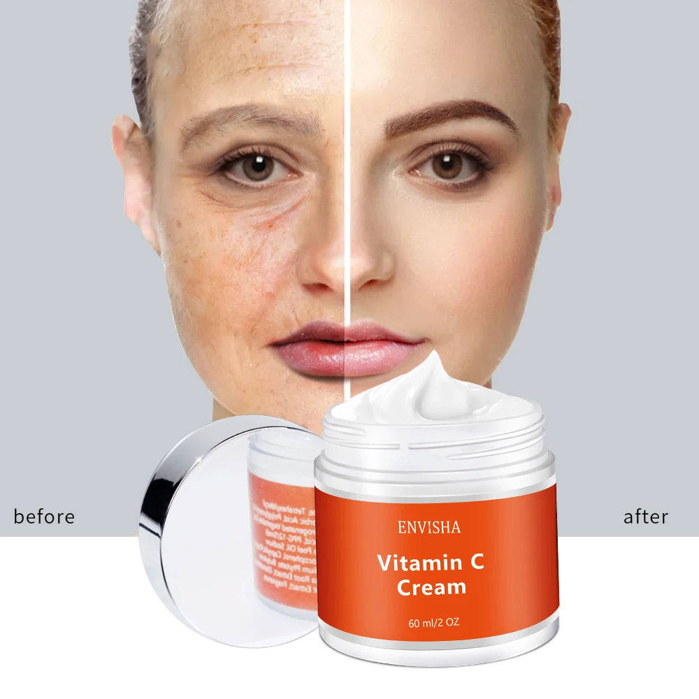 ENVISHA Beauty Health Facial Cream Vitimin C Skin Care Anti-Wrinkle Aging Moisturizing Shrink Pores Whitening Smooth Firming