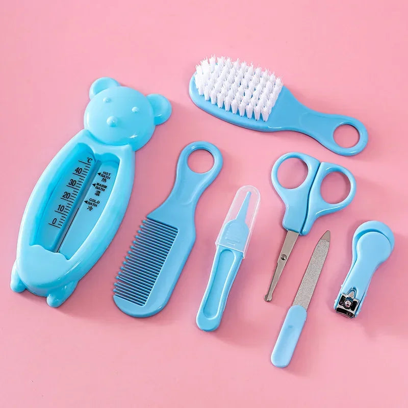 NEW 7PCS Set Brushes, Baby Safety Nail Clippers, Baby Care Set of Infant Water Temperature Gauge Combination Set, Convenient and Safe Babies Hygiene Tools Personal Care Supplies