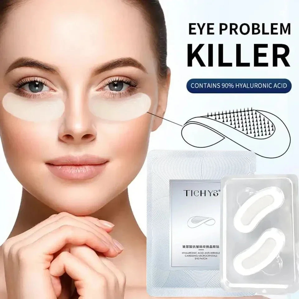 NEW BUY 10 Get 12 Free Micro-Needle Eye Patch Hyaluronic Acid Anti-Wrinkle Eye Mask Fine Lines Remove Moisturizing Eye Mask Women Beauty Salon Spa Supplies