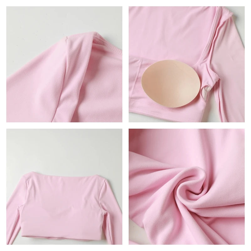 NEW Arrivals S-XL 7 Colors Quick Dry Square Neck Activewear Women Gym Top Women Fitness Sports Crop Top Female Casual Long Sleeve Yoga Clothes