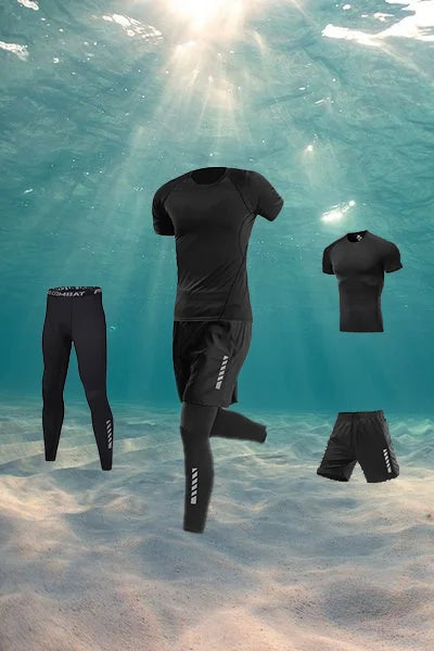 NEW Arrivals 4PCS Set S-3XL(100Kg+) Men's Swimsuit Full Body Sun Protection Long Sleeve Short Sleeve Pants Boys Swim Shorts Long Pants Swim Top Surf Snorkeling Suit Beachwear Sets Sports Apparel Supplies