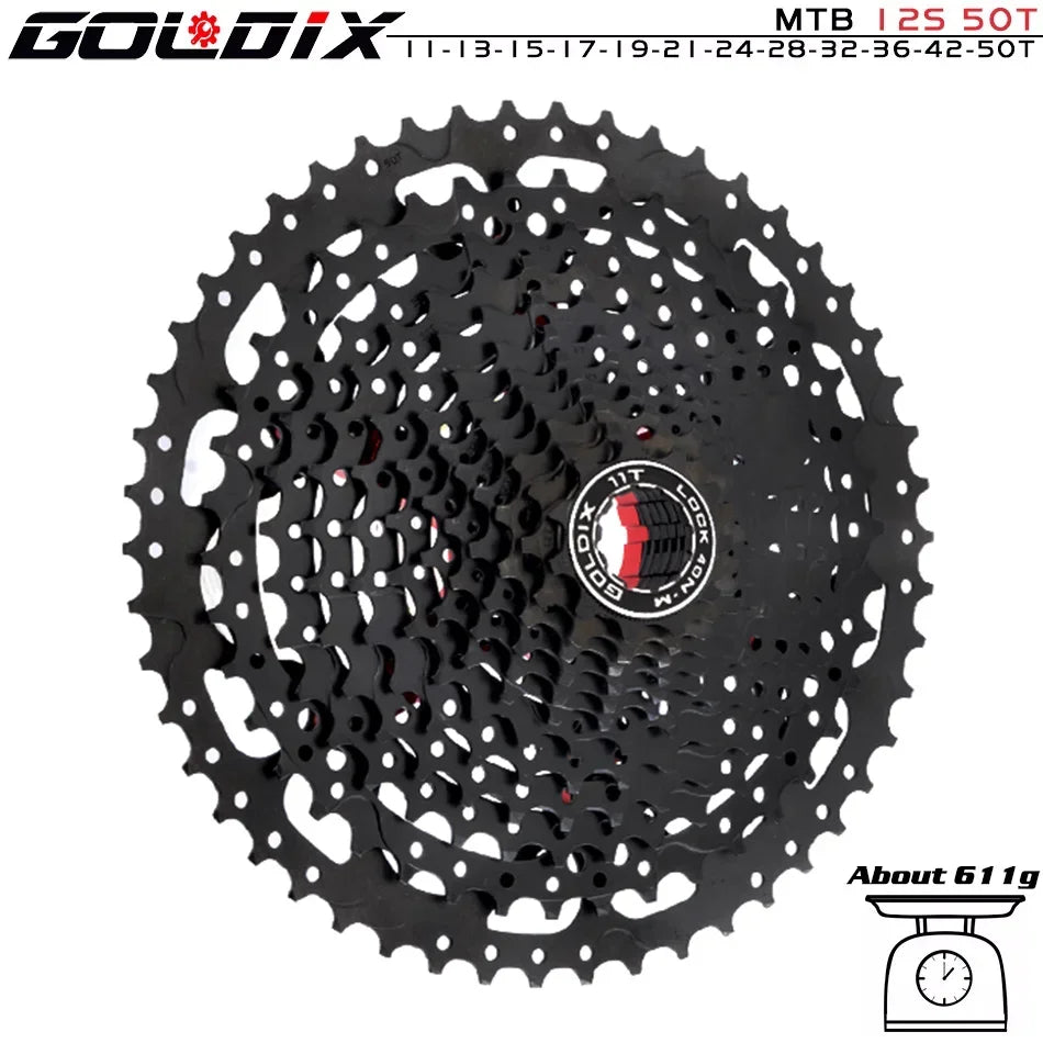 NEW Black MTB Cassette 8/9/10/11/12 Speed 40/42/46/50/50T K7 8/9/10/11/12v Bicycle Freewheel Bicycle Sprocket for Shimano HG Bicycle Accessories Sports Supplies