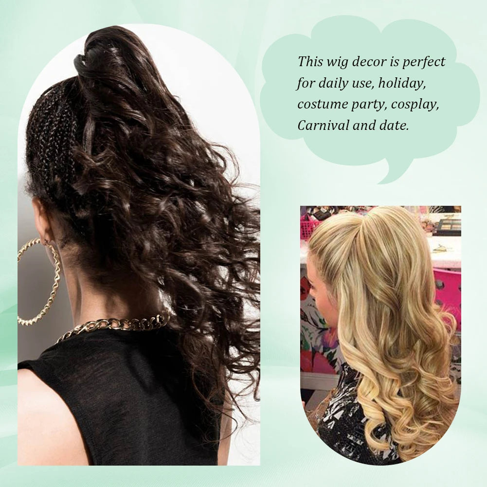Ponytail Extension Claw Curly Wavy Clip in Hairpiece Ponytail Hair Extensions Long Pony Tail Synthetic for Women