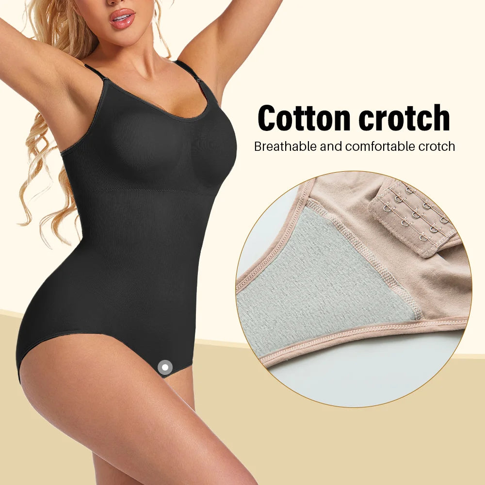 NEW Arrivals 2PCS Set S-2XL Slimming Shapewear Removable Bra Pads Bodysuit Body Shaper Women Seamless Tummy Control Slimming Sheath Flat Belly for Underwear