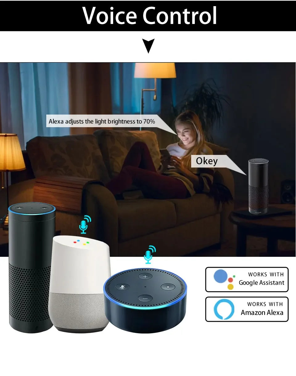 NEW Arrivals Alexa Google Home TUYA Smart Wi-Fi LED Light Bulbs 220V 10W 15W 20W E27 Alexa LED Lamp RGB Smart Life APP Google Assistant Voice Control