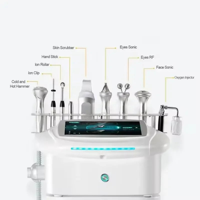 Korean 9 in 1 Hydra Water Facial Management Machine Ultrasonic Face Lifting Anti Aging Beauty Salon Spa Equipment