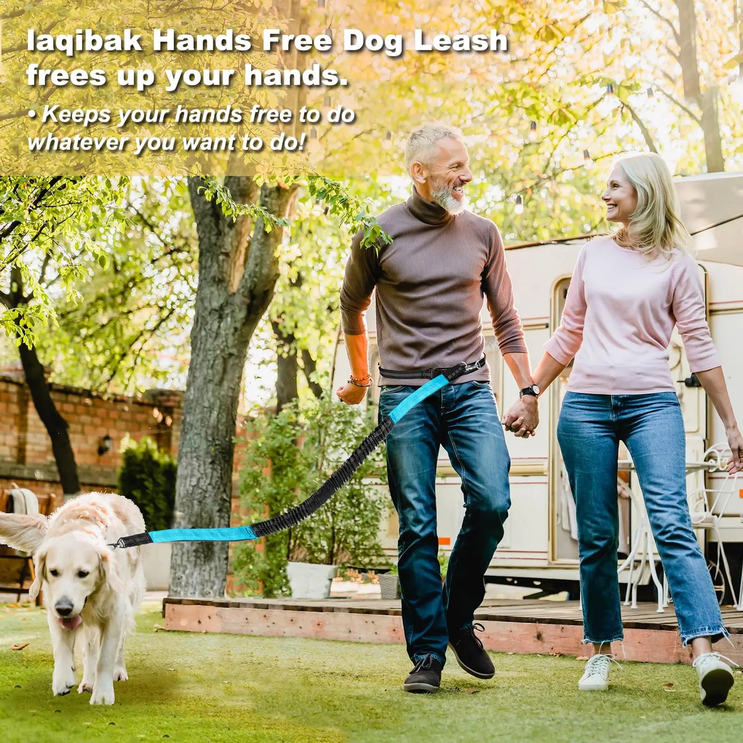 NEW Arrivals 2 in 1 Set Hands Free Dog Leash, Adjustable Waist Leash for Dog Handle Bungee with Reflective Stitches Outdoor Walking Hiking Running Leash Pets Accessories