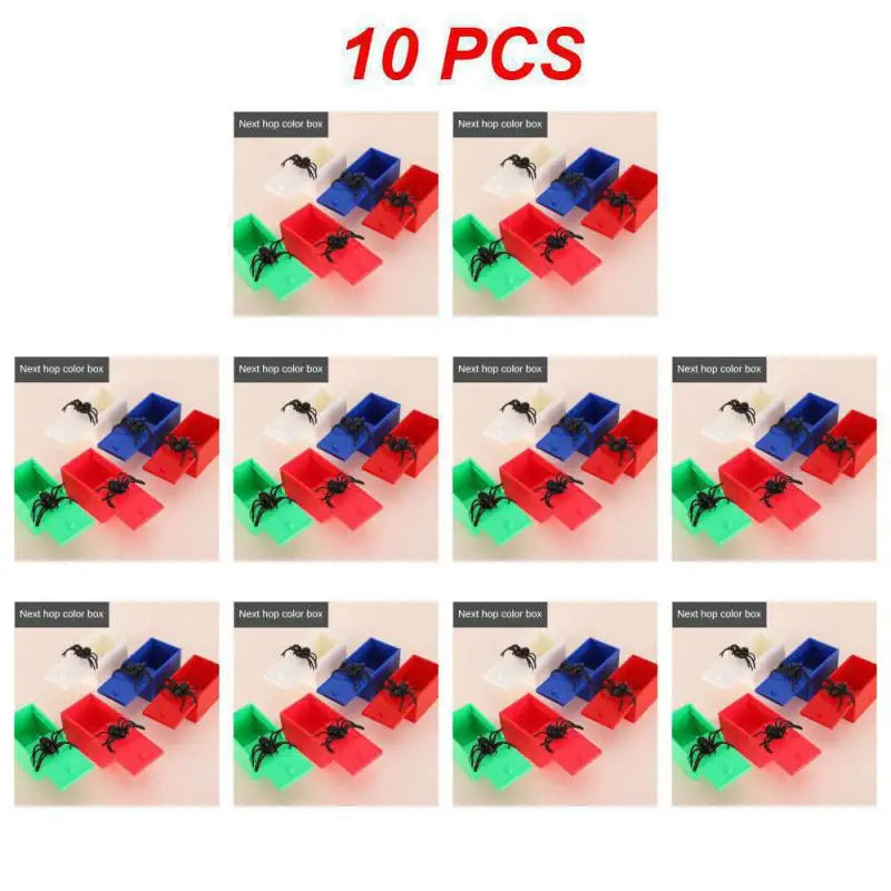 5PCS-10PCS Set Halloween Decor Trick Spider Funny Wooden Scare Box Practical Joke Office Prank Toys Funny Play Joke Gifts