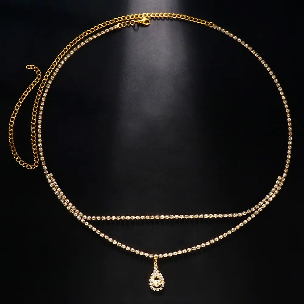 NEW Arrivals Sexy Rhinestone Belly Waist Chains for Women Fashion Body Chain Belly Button Rings Piercing Body Decoration Accessory